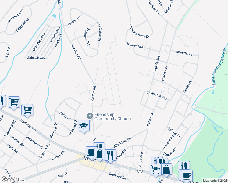 map of restaurants, bars, coffee shops, grocery stores, and more near 3420 Summer Drive in Dover