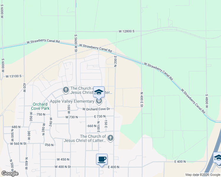 map of restaurants, bars, coffee shops, grocery stores, and more near 902 North 160 East in Santaquin