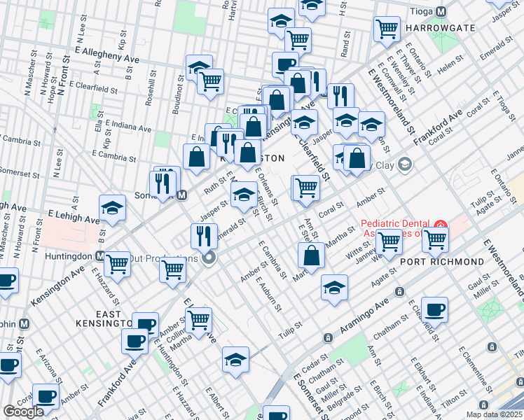 map of restaurants, bars, coffee shops, grocery stores, and more near in Philadelphia