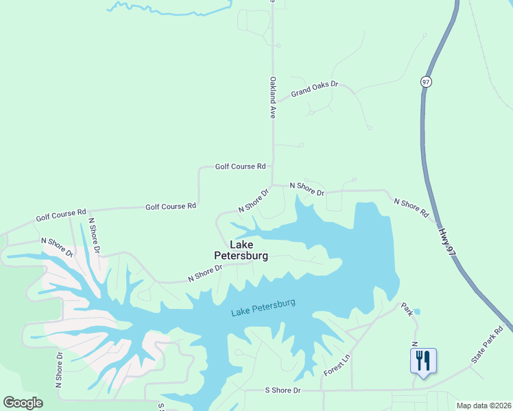 map of restaurants, bars, coffee shops, grocery stores, and more near 2 Apple Lane in Petersburg