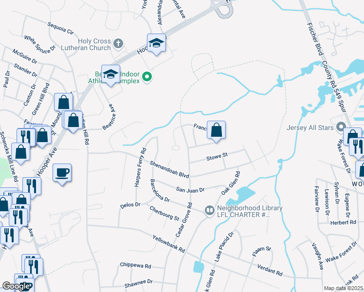 map of restaurants, bars, coffee shops, grocery stores, and more near 806 France Court in Toms River