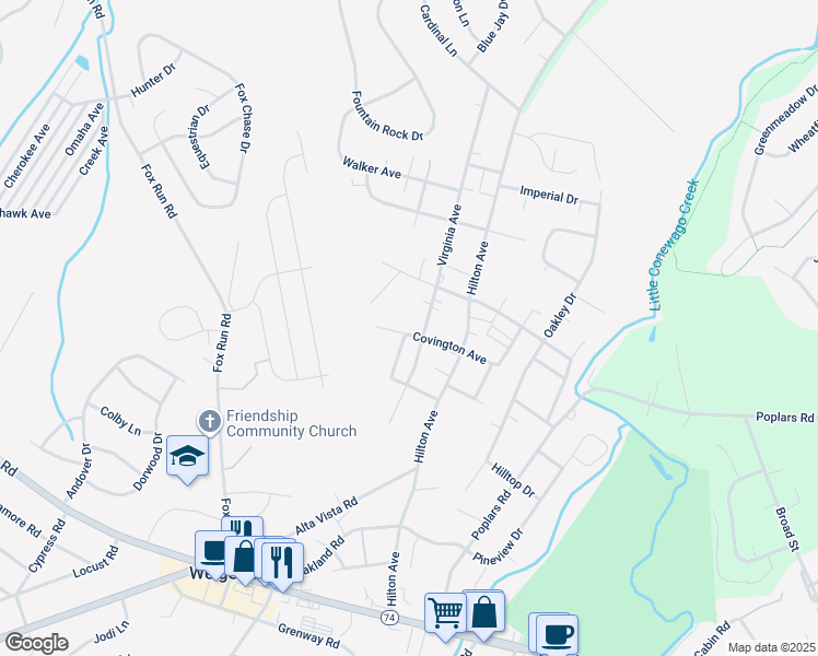 map of restaurants, bars, coffee shops, grocery stores, and more near 1814 Virginia Ave in Dover