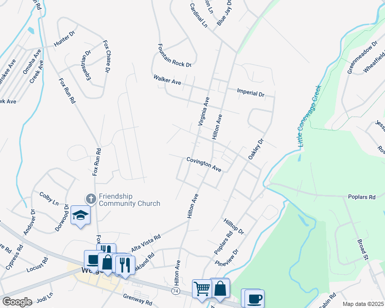 map of restaurants, bars, coffee shops, grocery stores, and more near 1814 Virginia Ave in Dover