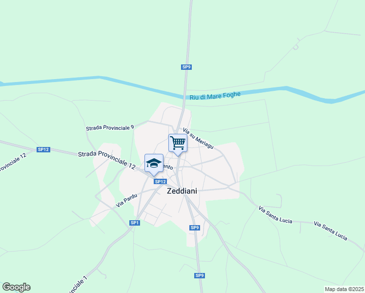 map of restaurants, bars, coffee shops, grocery stores, and more near 58 Via Fiume in Zeddiani