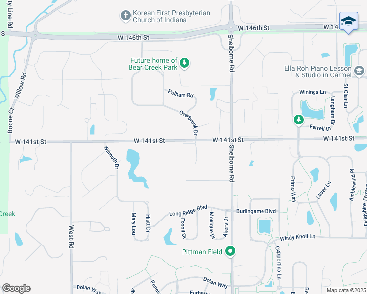 map of restaurants, bars, coffee shops, grocery stores, and more near 13727 Aldrew Place in Carmel