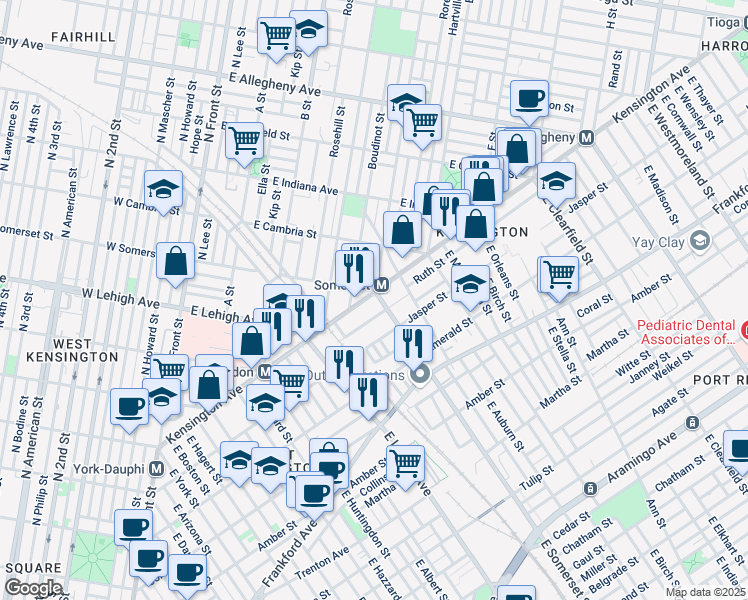 map of restaurants, bars, coffee shops, grocery stores, and more near in Philadelphia