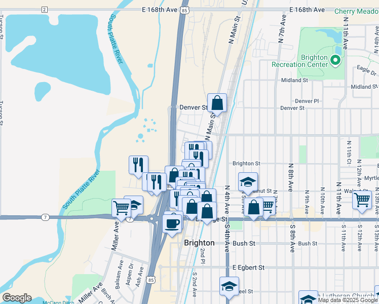 map of restaurants, bars, coffee shops, grocery stores, and more near 131 Penny Lane in Brighton