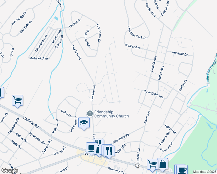 map of restaurants, bars, coffee shops, grocery stores, and more near 3435 Summer Drive in Dover