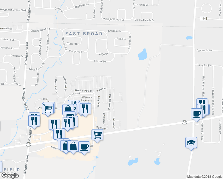 map of restaurants, bars, coffee shops, grocery stores, and more near 310 Preswicke Mill in Blacklick