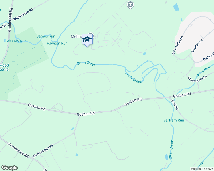 map of restaurants, bars, coffee shops, grocery stores, and more near 40 Old Covered Bridge Road in Newtown Square