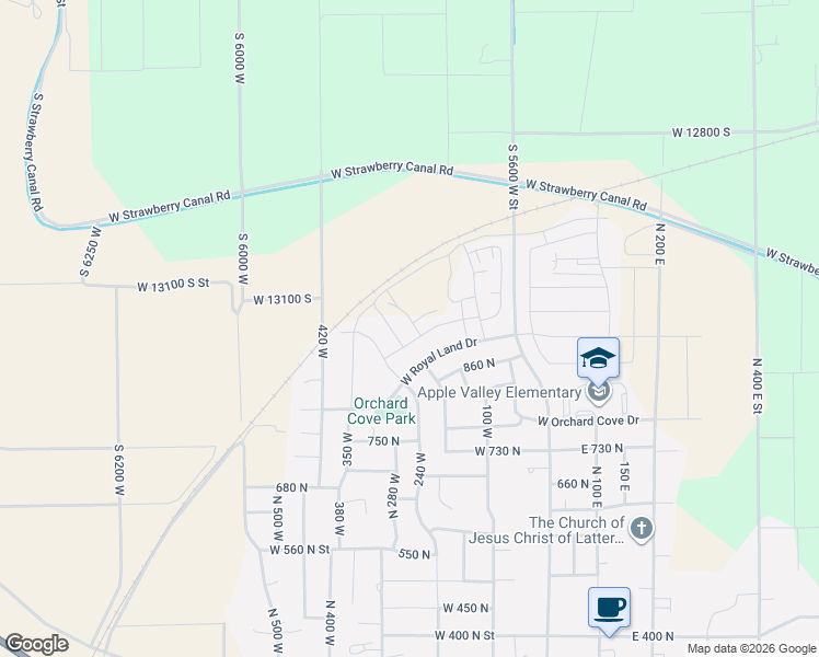 map of restaurants, bars, coffee shops, grocery stores, and more near 923 North 215 West in Santaquin