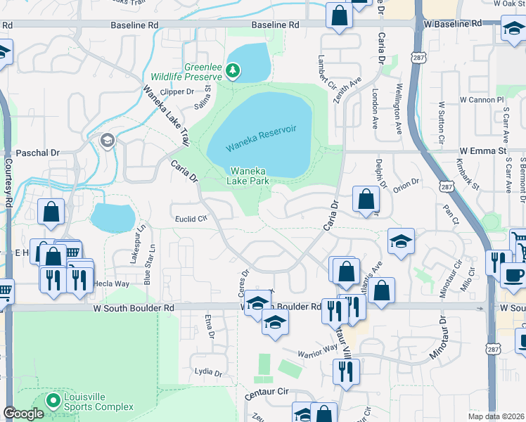 map of restaurants, bars, coffee shops, grocery stores, and more near 1265 Delphi Drive in Lafayette
