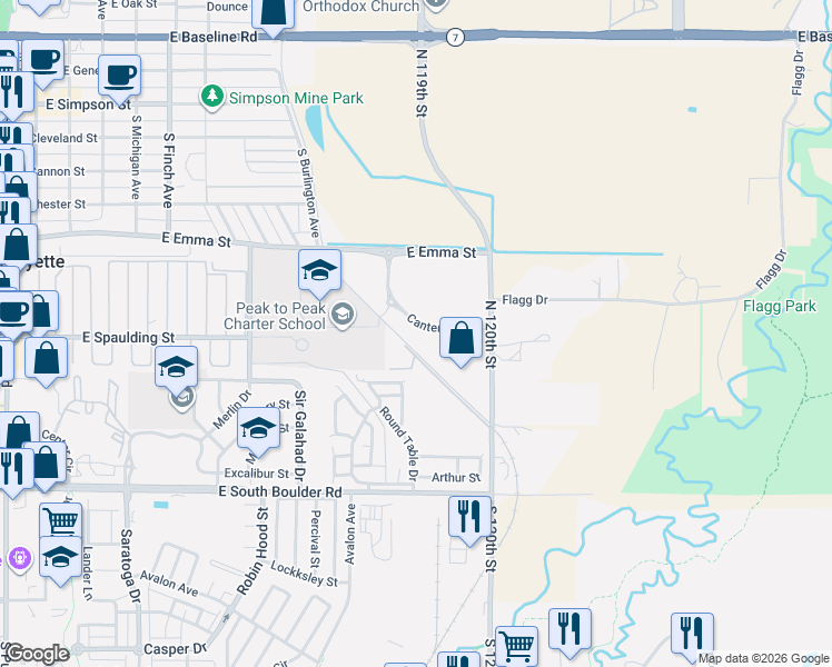 map of restaurants, bars, coffee shops, grocery stores, and more near 928 Canterbury Drive in Lafayette