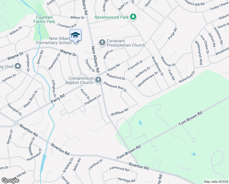 map of restaurants, bars, coffee shops, grocery stores, and more near 2902 Deerfield Court in Cinnaminson