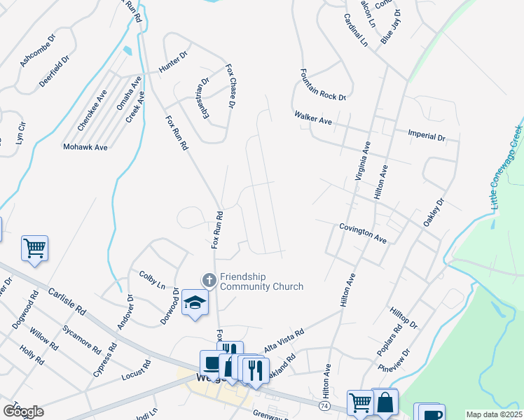 map of restaurants, bars, coffee shops, grocery stores, and more near 3440 Summer Drive in Dover