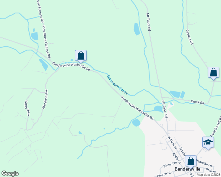 map of restaurants, bars, coffee shops, grocery stores, and more near 424 Bendersville Wenksville Road in Aspers