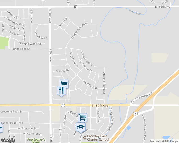 map of restaurants, bars, coffee shops, grocery stores, and more near 291 Tall Spruce Circle in Brighton