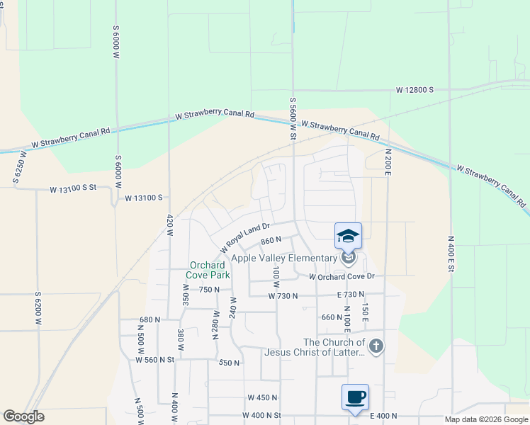 map of restaurants, bars, coffee shops, grocery stores, and more near 895 North 90 West in Santaquin