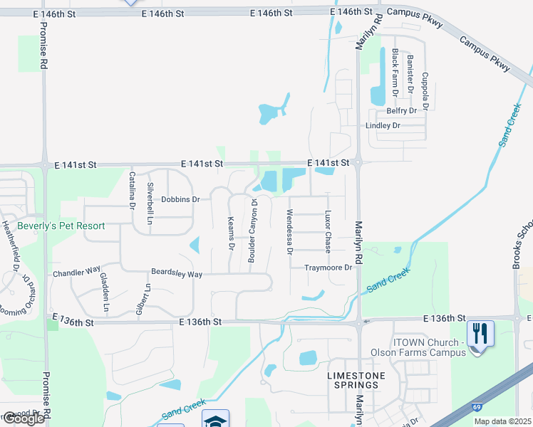 map of restaurants, bars, coffee shops, grocery stores, and more near 13976 Palodura Court in Fishers