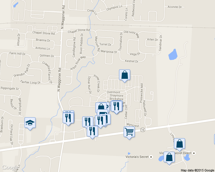 map of restaurants, bars, coffee shops, grocery stores, and more near 298 Silver Maple Drive in Columbus