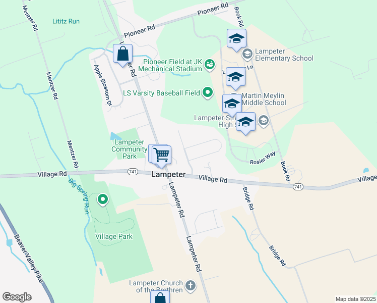 map of restaurants, bars, coffee shops, grocery stores, and more near 7 Kimberly Court in Lancaster