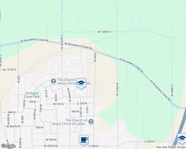 map of restaurants, bars, coffee shops, grocery stores, and more near 933 North 200 East in Santaquin