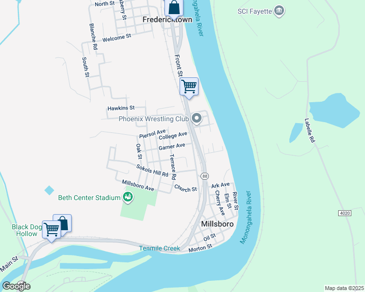 map of restaurants, bars, coffee shops, grocery stores, and more near 48 Garner Avenue in Millsboro