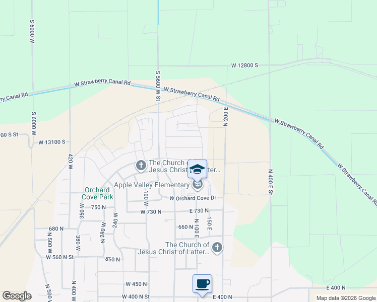 map of restaurants, bars, coffee shops, grocery stores, and more near Royal Land Drive in Santaquin