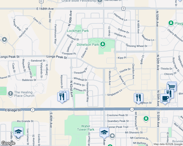 map of restaurants, bars, coffee shops, grocery stores, and more near 225 Homestead Way in Brighton