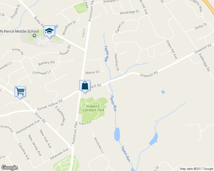 map of restaurants, bars, coffee shops, grocery stores, and more near 9 Peacefull Lane in West Chester