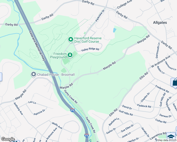 map of restaurants, bars, coffee shops, grocery stores, and more near 200 Marple Road in Haverford