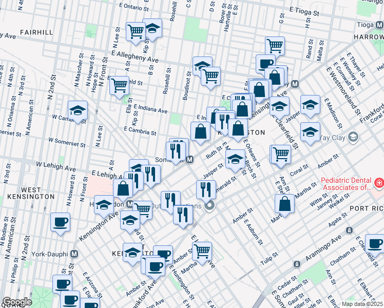 map of restaurants, bars, coffee shops, grocery stores, and more near in Philadelphia
