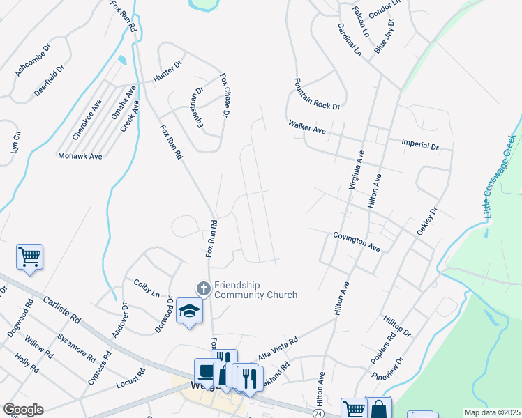 map of restaurants, bars, coffee shops, grocery stores, and more near 3465 Winter Drive in Dover