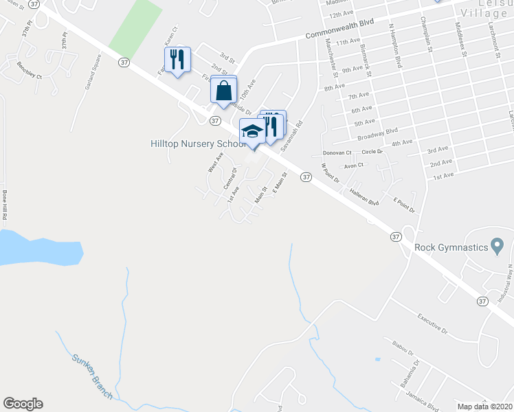 map of restaurants, bars, coffee shops, grocery stores, and more near 4th Avenue in Manchester Township