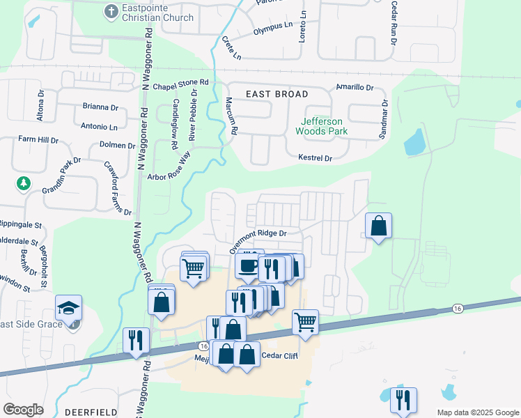 map of restaurants, bars, coffee shops, grocery stores, and more near 8179 Hawkswillow Drive in Blacklick
