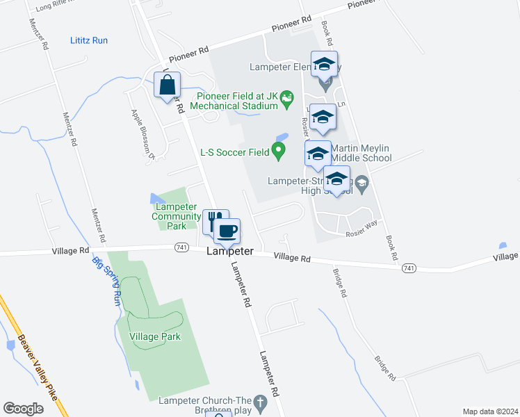 map of restaurants, bars, coffee shops, grocery stores, and more near 138 Chelsea Loop in Lancaster