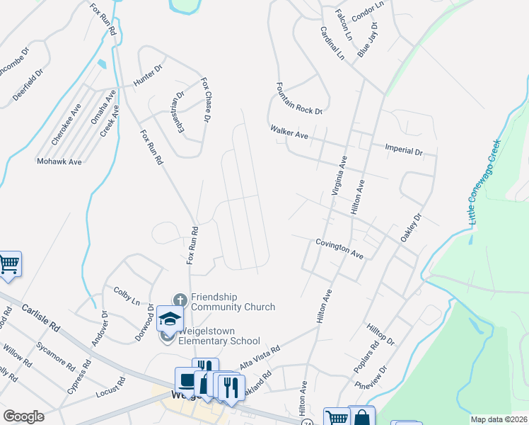 map of restaurants, bars, coffee shops, grocery stores, and more near 3220 Covington Avenue in Dover