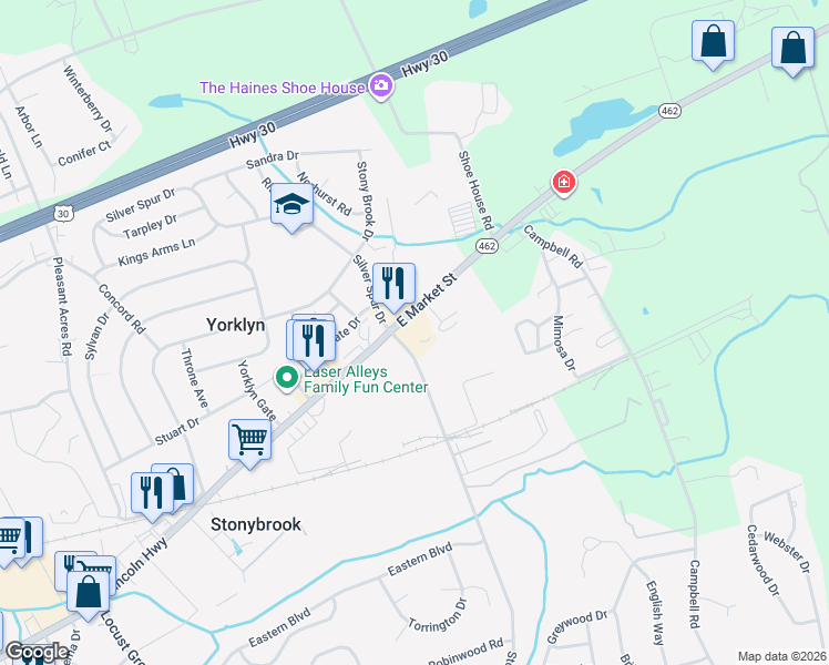 map of restaurants, bars, coffee shops, grocery stores, and more near 220 Stonewood Road in East York