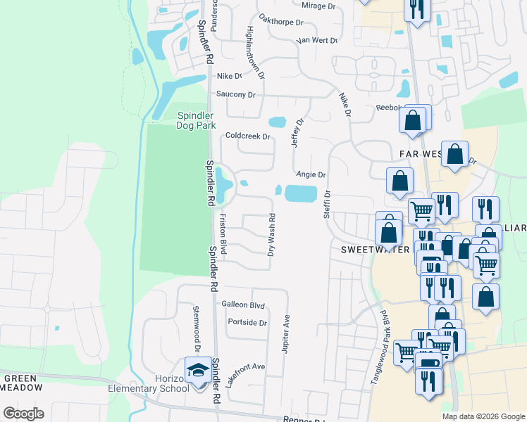 map of restaurants, bars, coffee shops, grocery stores, and more near 5788 Stonepath Drive in Hilliard