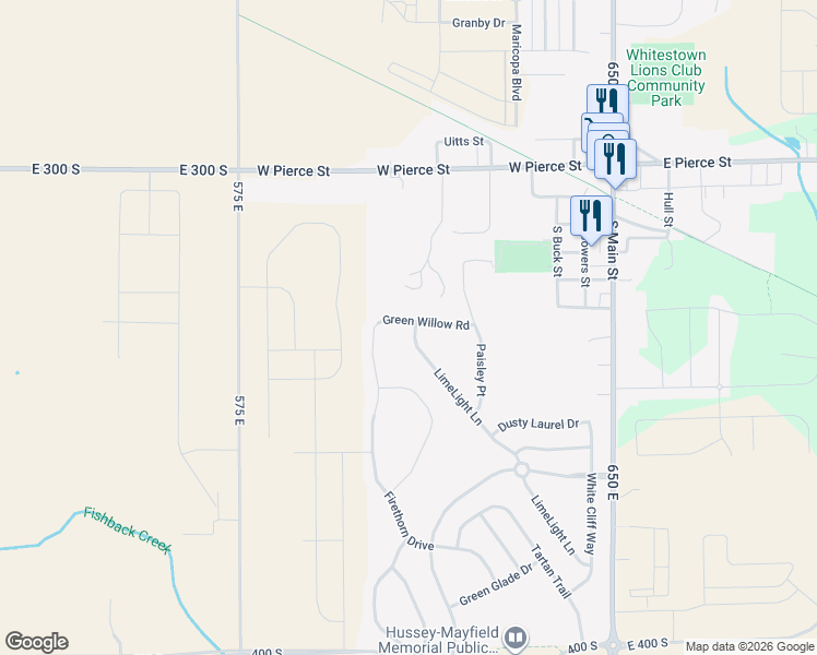 map of restaurants, bars, coffee shops, grocery stores, and more near 3468 Paisley Point in Whitestown