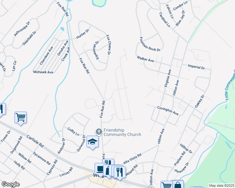 map of restaurants, bars, coffee shops, grocery stores, and more near 3485 Summer Drive in Dover