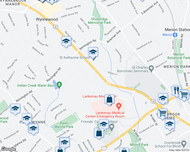 map of restaurants, bars, coffee shops, grocery stores, and more near 1001 Indian Creek Road in Wynnewood