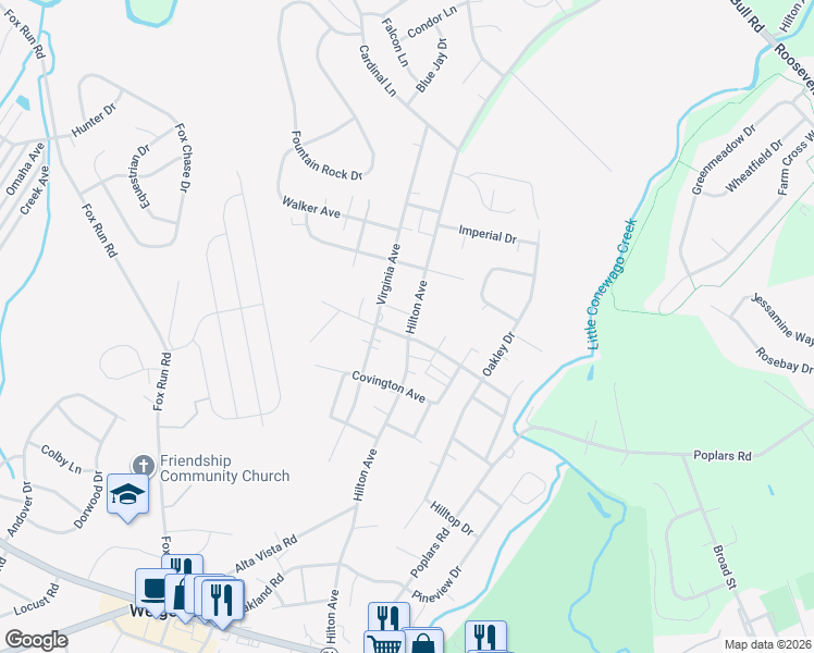 map of restaurants, bars, coffee shops, grocery stores, and more near 1750 Hilton Avenue in Dover
