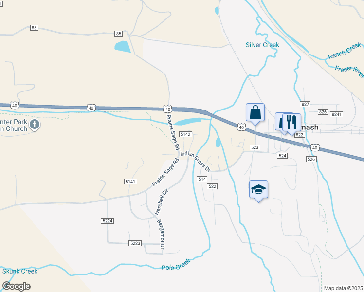 map of restaurants, bars, coffee shops, grocery stores, and more near 705 County Road 5221 in Tabernash
