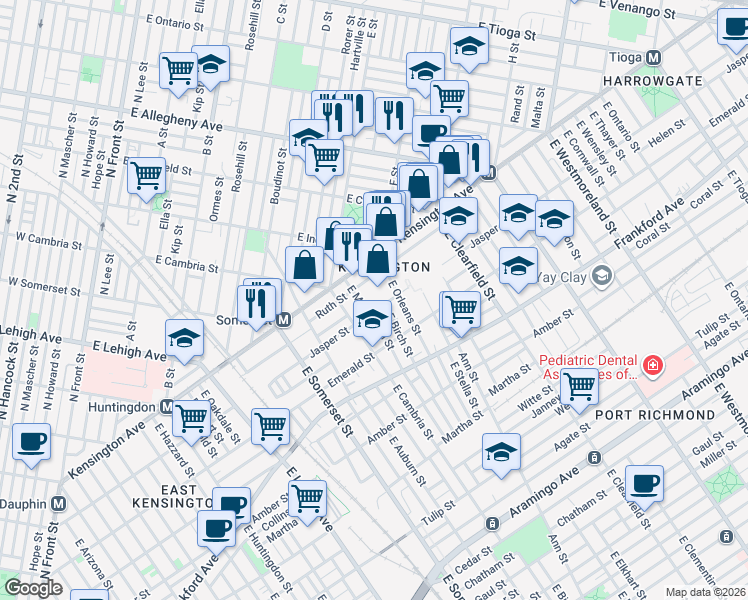 map of restaurants, bars, coffee shops, grocery stores, and more near in Philadelphia