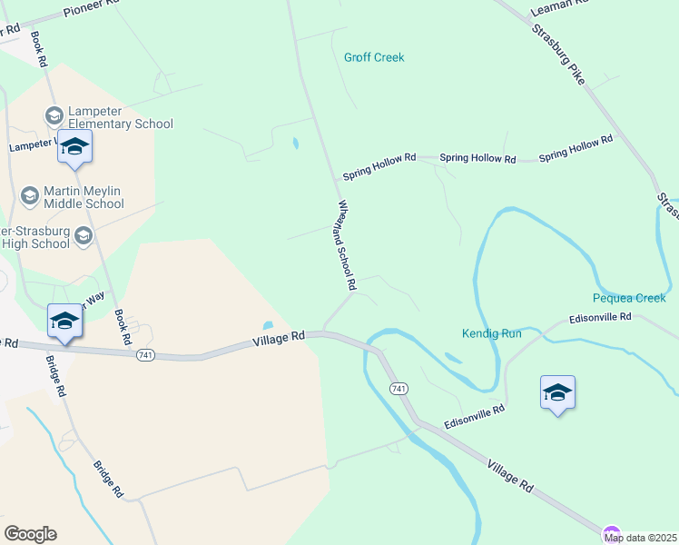 map of restaurants, bars, coffee shops, grocery stores, and more near 1712 Wheatland School Road in Lancaster