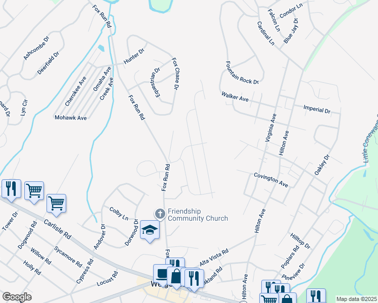 map of restaurants, bars, coffee shops, grocery stores, and more near 3485 Summer Drive in Dover