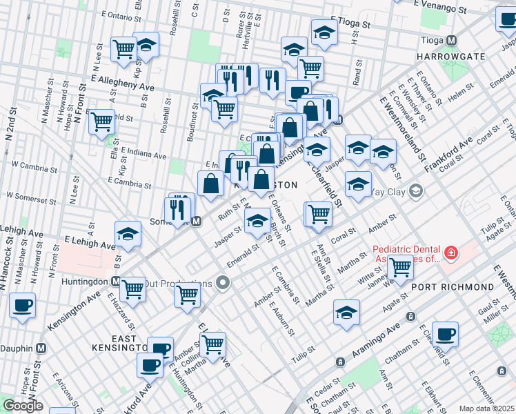map of restaurants, bars, coffee shops, grocery stores, and more near in Philadelphia