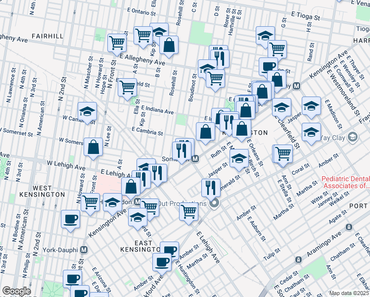 map of restaurants, bars, coffee shops, grocery stores, and more near 2831 Boudinot Street in Philadelphia