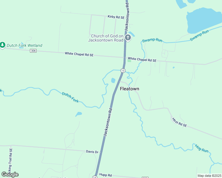 map of restaurants, bars, coffee shops, grocery stores, and more near 6836 Jacksontown Road in Newark